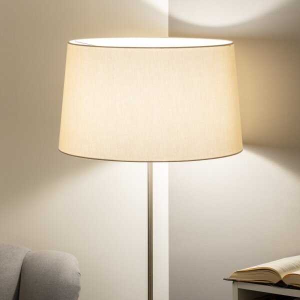 Brilagi - LED Stojací lampa CERIA 1xE27/40W/230V pr. 45 cm béžová/matný chrom