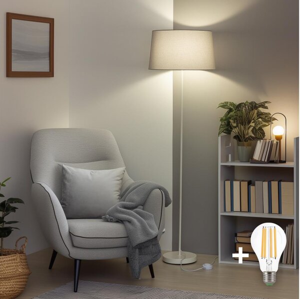 Brilagi - LED Stojací lampa CERIA 1xE27/40W/230V pr. 45 cm šedá/bílá