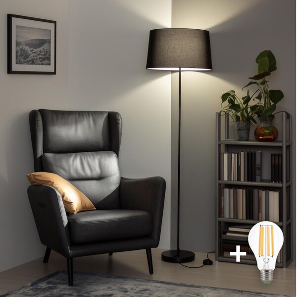 Brilagi - LED Stojací lampa CERIA 1xE27/40W/230V pr. 45 cm černá