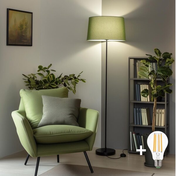 Brilagi - LED Stojací lampa CERIA 1xE27/40W/230V pr. 45 cm zelená/černá
