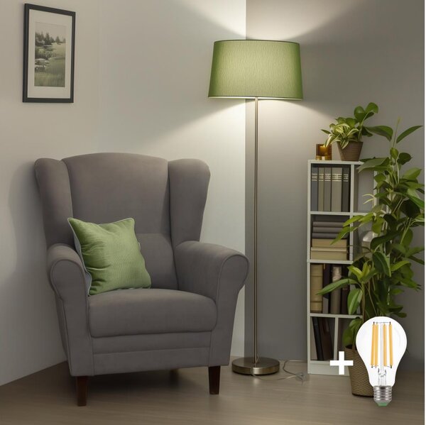 Brilagi - LED Stojací lampa CERIA 1xE27/40W/230V pr. 45 cm zelená/matný chrom