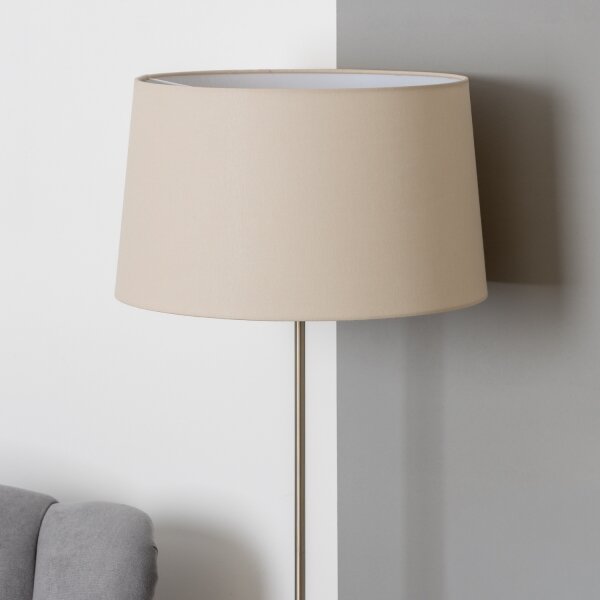 Brilagi - LED Stojací lampa CERIA 1xE27/40W/230V pr. 45 cm béžová/matný chrom
