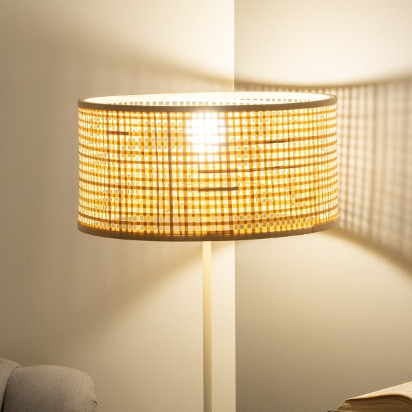 Brilagi - LED Stojací lampa CERIA 1xE27/40W/230V pr. 25 cm bambus/bílá