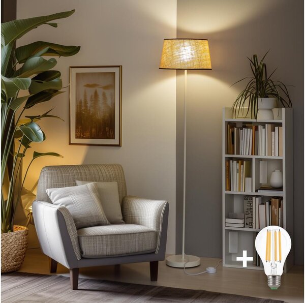 Brilagi - LED Stojací lampa CERIA 1xE27/40W/230V pr. 35 cm béžová/bílá