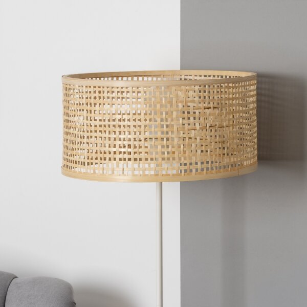 Brilagi - LED Stojací lampa CERIA 1xE27/40W/230V pr. 25 cm bambus/bílá