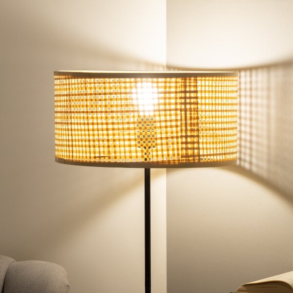Brilagi - LED Stojací lampa CERIA 1xE27/40W/230V pr. 25 cm bambus/černá