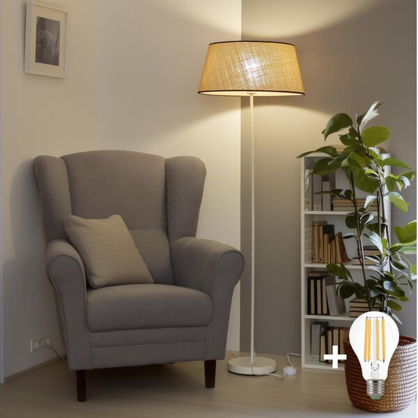 Brilagi - LED Stojací lampa CERIA 1xE27/40W/230V pr. 50 cm béžová/bílá