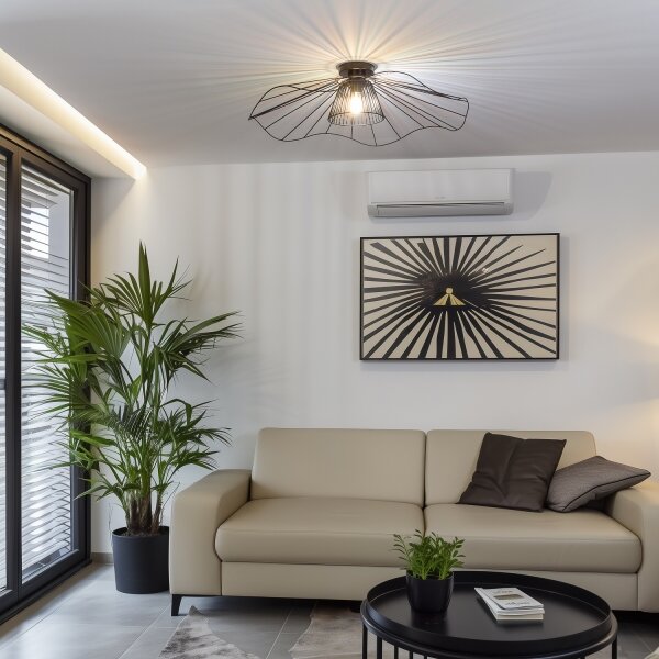 Brilagi - LED Přisazený lustr CERIA WIRE 1xE27/40W/230V pr. 80 cm černá