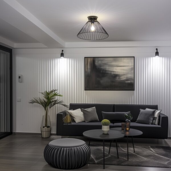 Brilagi - LED Přisazený lustr CERIA WIRE 1xE27/40W/230V pr. 45 cm černá