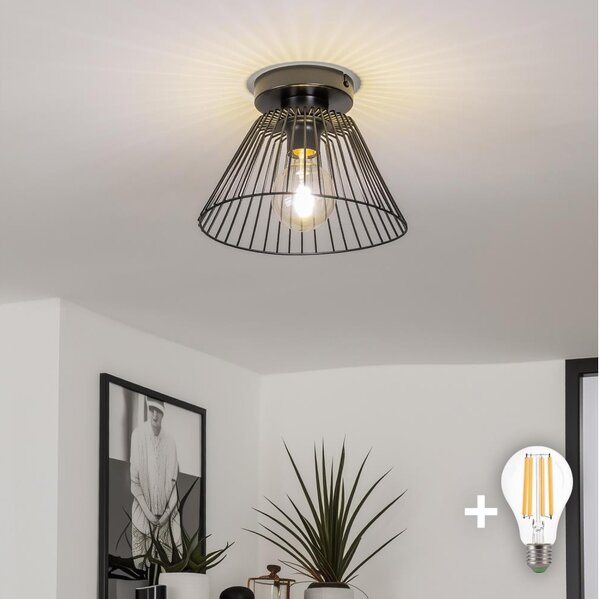 Brilagi - LED Přisazený lustr CERIA WIRE 1xE27/40W/230V pr. 21 cm černá