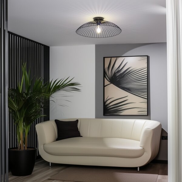 Brilagi - LED Přisazený lustr CERIA WIRE 1xE27/40W/230V pr. 60 cm černá