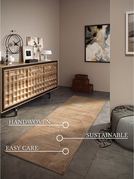 Béžový ručně tkaný vlněný běhoun 80x250 cm Ursule – Villeroy&Boch