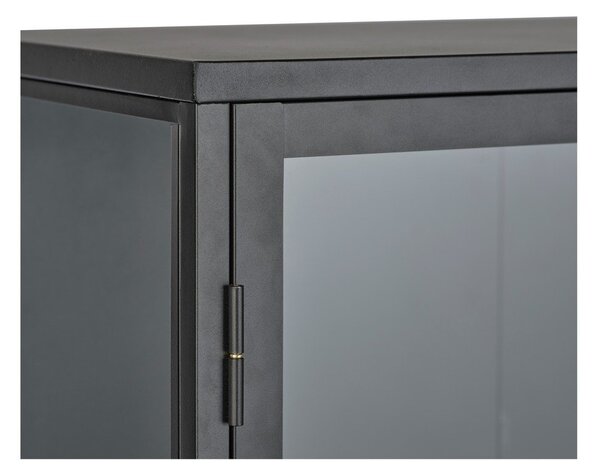 Černá kovová vitrína 90x160 cm Carmel – Unique Furniture