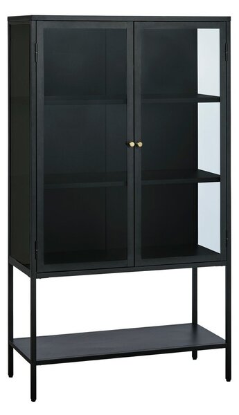 Černá kovová vitrína 90x160 cm Carmel – Unique Furniture