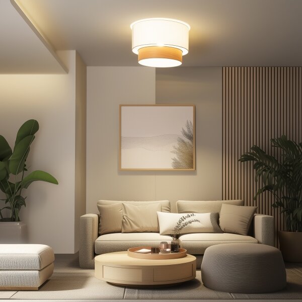 Brilagi - LED Přisazený lustr CERIA 1xE27/40W/230V pr. 50 cm bílá/béžová