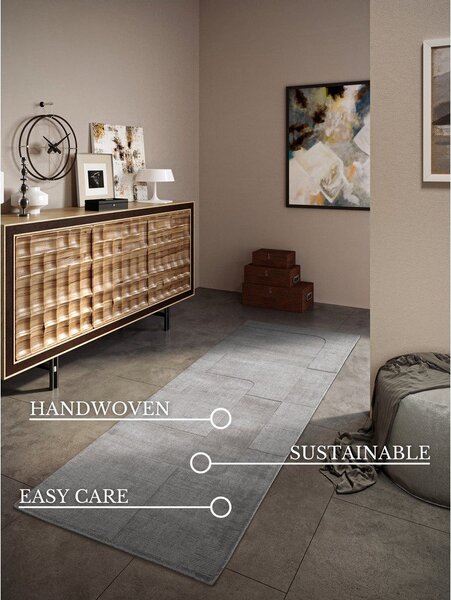 Šedý ručně tkaný vlněný běhoun 80x250 cm Charlotte – Villeroy&Boch