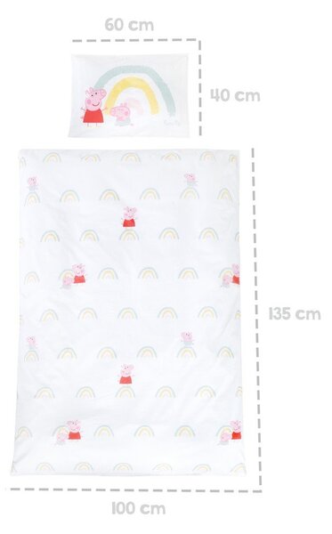 Bavlněné dětské povlečení do postýlky 100x135 cm Peppa Pig – Roba