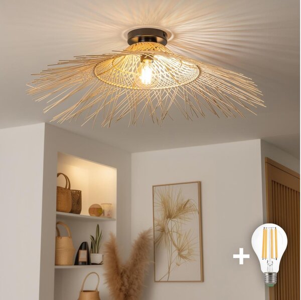 Brilagi - LED Přisazený lustr CERIA BOHO 1xE27/40W/230V pr. 70 cm bambus