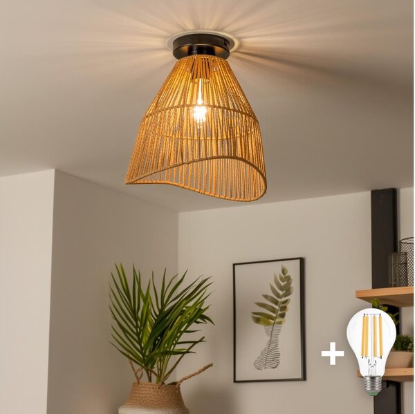 Brilagi - LED Přisazený lustr CERIA BOHO 1xE27/40W/230V pr. 30 cm hnědá