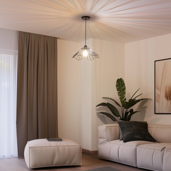 Brilagi - LED Lustr na lanku CERIA WIRE 1xE27/40W/230V pr. 40 cm černá