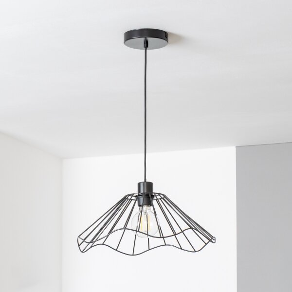 Brilagi - LED Lustr na lanku CERIA WIRE 1xE27/40W/230V pr. 40 cm černá