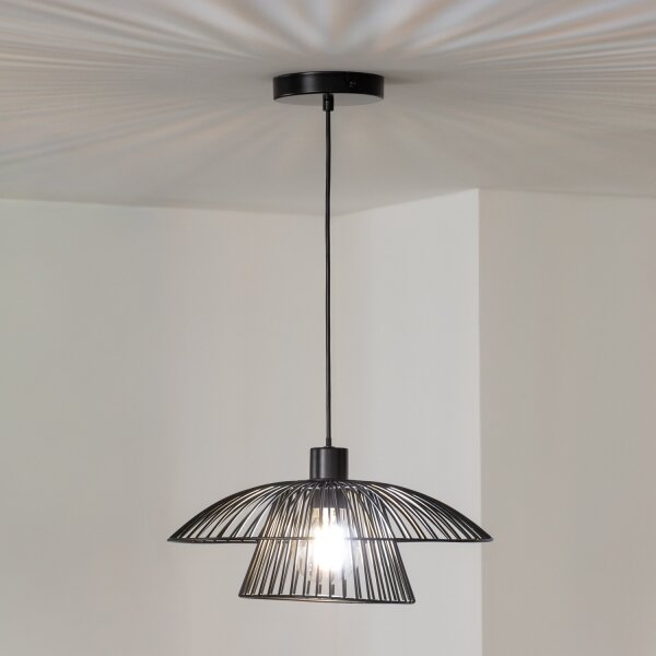 Brilagi - LED Lustr na lanku CERIA WIRE 1xE27/40W/230V pr. 38 cm černá