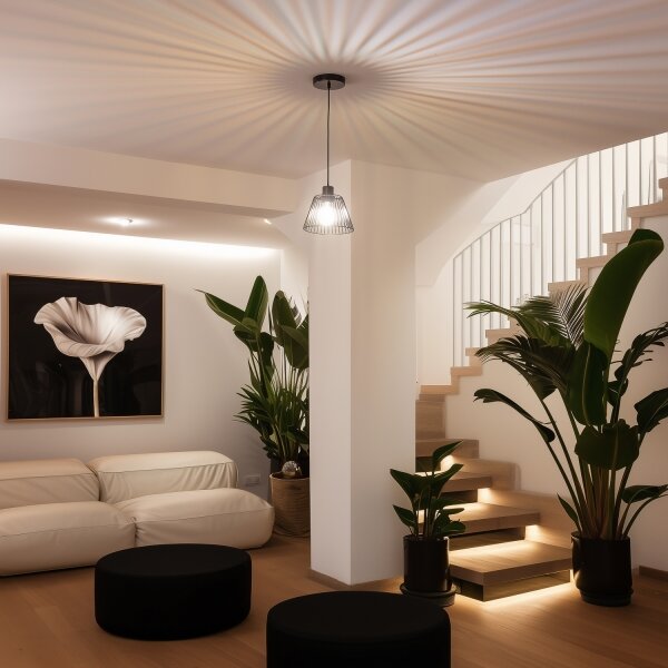 Brilagi - LED Lustr na lanku CERIA WIRE 1xE27/40W/230V pr. 21 cm černá