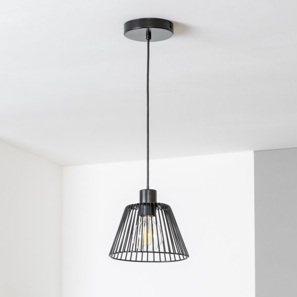 Brilagi - LED Lustr na lanku CERIA WIRE 1xE27/40W/230V pr. 21 cm černá