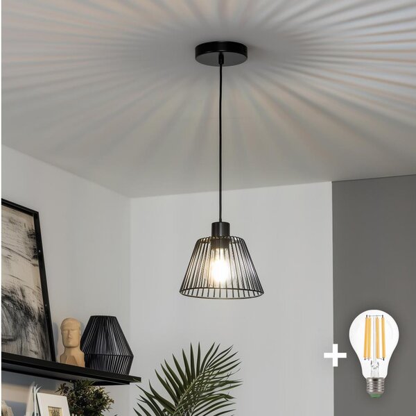 Brilagi - LED Lustr na lanku CERIA WIRE 1xE27/40W/230V pr. 21 cm černá