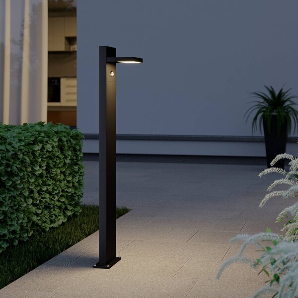 Lucande LED osvětlení cesty Silvan, antracitová barva, 100 cm, senzor, Černá, Hliník, Moderní