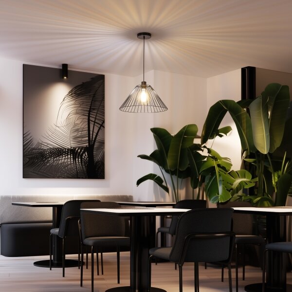 Brilagi - LED Lustr na lanku CERIA WIRE 1xE27/40W/230V pr. 45 cm černá