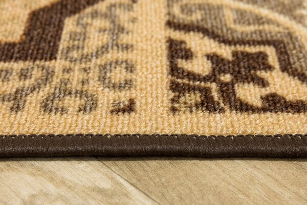 Kobercový ráj Běhoun pogumovaný Patchwork 07 hnědý Šíře: 100 cm