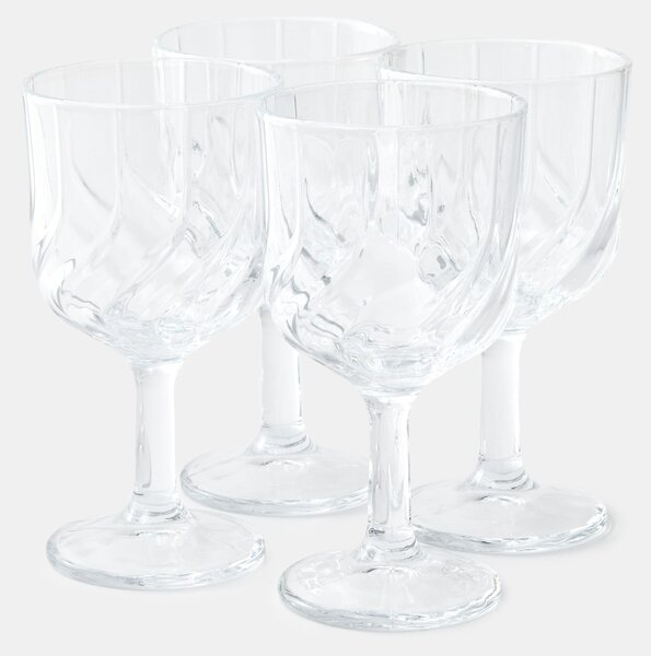 Sinsay - Sklenice na nožce s lisovaným vzorem 4 pack - clear