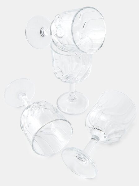 Sinsay - Sklenice na nožce s lisovaným vzorem 4 pack - clear