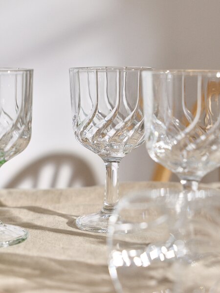 Sinsay - Sklenice na nožce s lisovaným vzorem 4 pack - clear