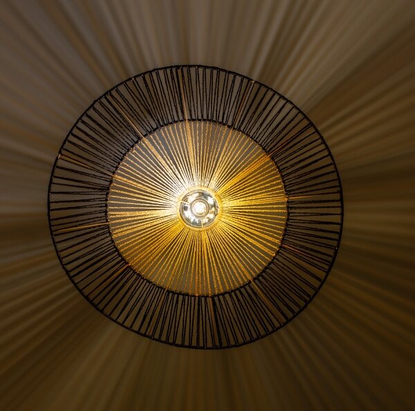 Brilagi - LED Lustr na lanku CERIA BOHO 1xE27/40W/230V pr. 50 cm černá/hnědá