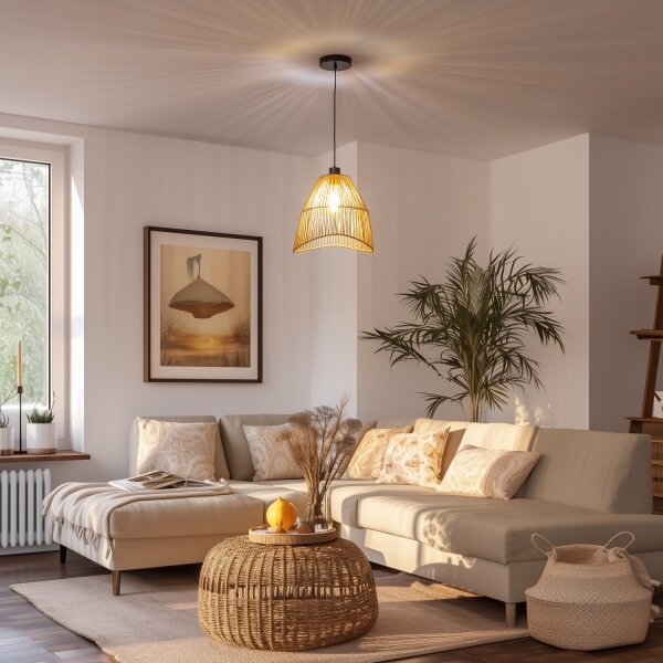 Brilagi - LED Lustr na lanku CERIA BOHO 1xE27/40W/230V pr. 30 cm hnědá