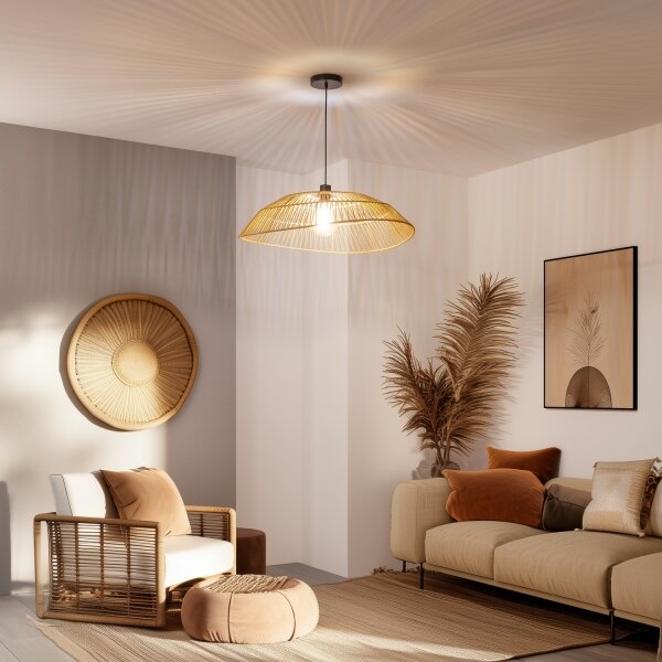 Brilagi - LED Lustr na lanku CERIA BOHO 1xE27/40W/230V pr. 70 cm hnědá