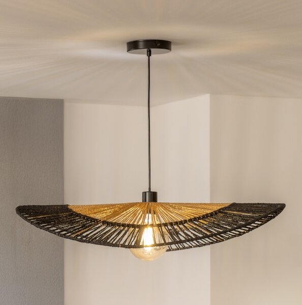 Brilagi - LED Lustr na lanku CERIA BOHO 1xE27/40W/230V pr. 50 cm černá/hnědá