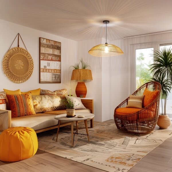 Brilagi - LED Lustr na lanku CERIA BOHO 1xE27/40W/230V pr. 70 cm hnědá