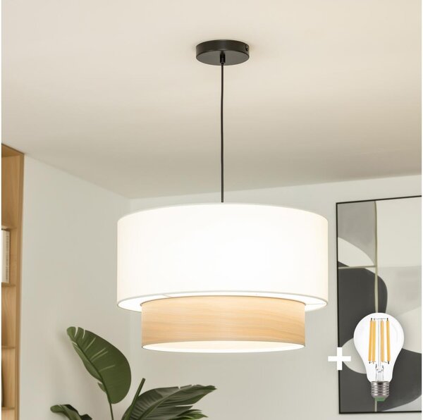 Brilagi - LED Lustr na lanku CERIA 1xE27/40W/230V pr. 50 cm bílá/béžová