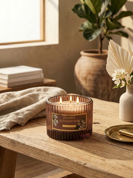 Sinsay - Vonná svíčka Jasmine Sandalwood - hnědá