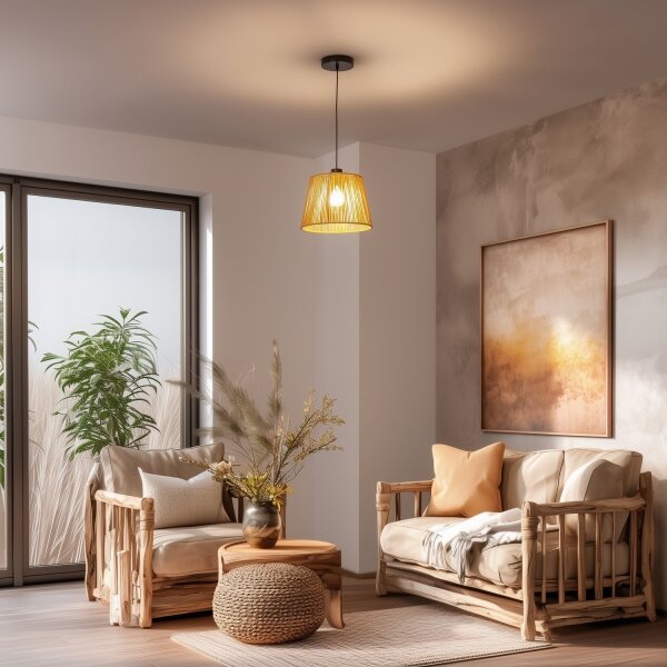 Brilagi - LED Lustr na lanku CERIA BOHO 1xE27/40W/230V pr. 28 cm hnědá