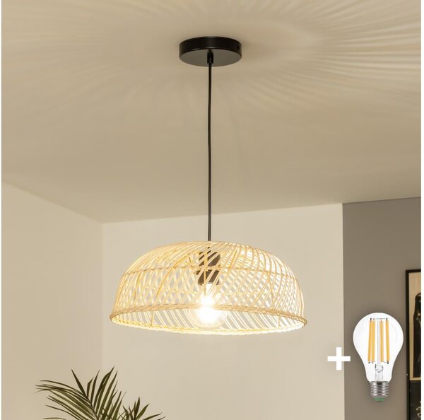Brilagi - LED Lustr na lanku CERIA BOHO 1xE27/40W/230V pr. 40 cm ratan