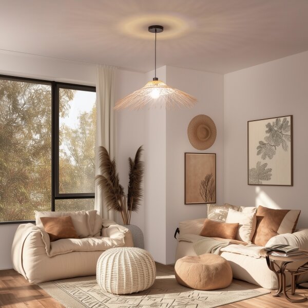 Brilagi - LED Lustr na lanku CERIA BOHO 1xE27/40W/230V pr. 70 cm bambus