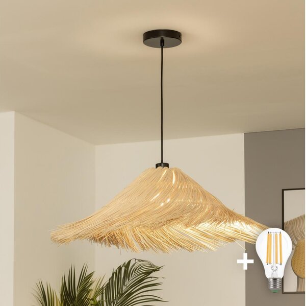 Brilagi - LED Lustr na lanku CERIA BOHO 1xE27/40W/230V pr. 70 cm ratan