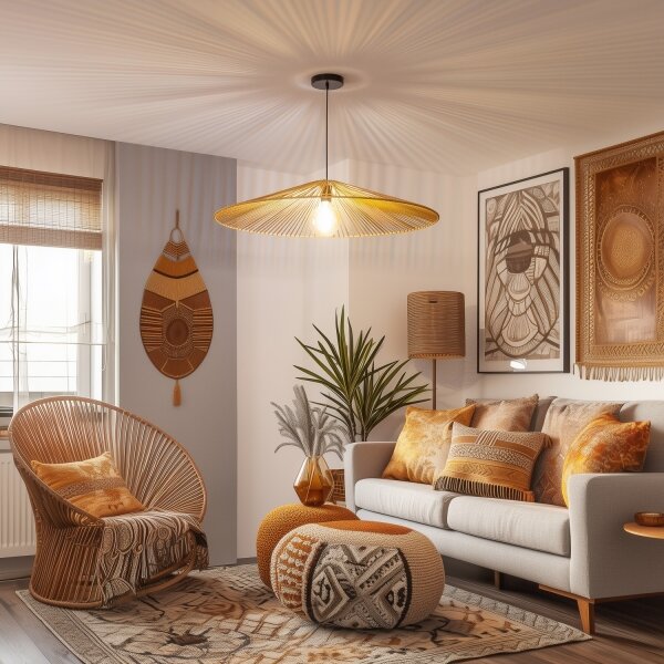 Brilagi - LED Lustr na lanku CERIA BOHO 1xE27/40W/230V pr. 90 cm hnědá