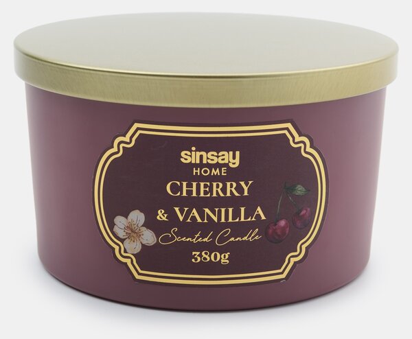 Sinsay - Vonná svíčka Cherry & Vanilla - světle fialová