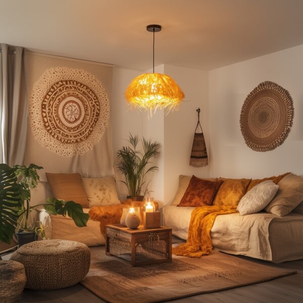 Brilagi - LED Lustr na lanku CERIA BOHO 1xE27/40W/230V pr. 40 cm rafie