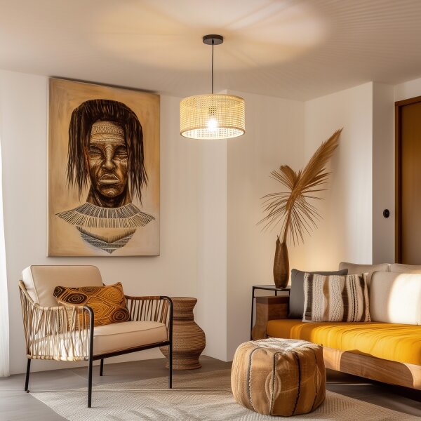 Brilagi - LED Lustr na lanku CERIA BOHO 1xE27/40W/230V pr. 25 cm bambus